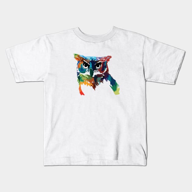 Psychedelic Owl Kids T-Shirt by ACGraphics